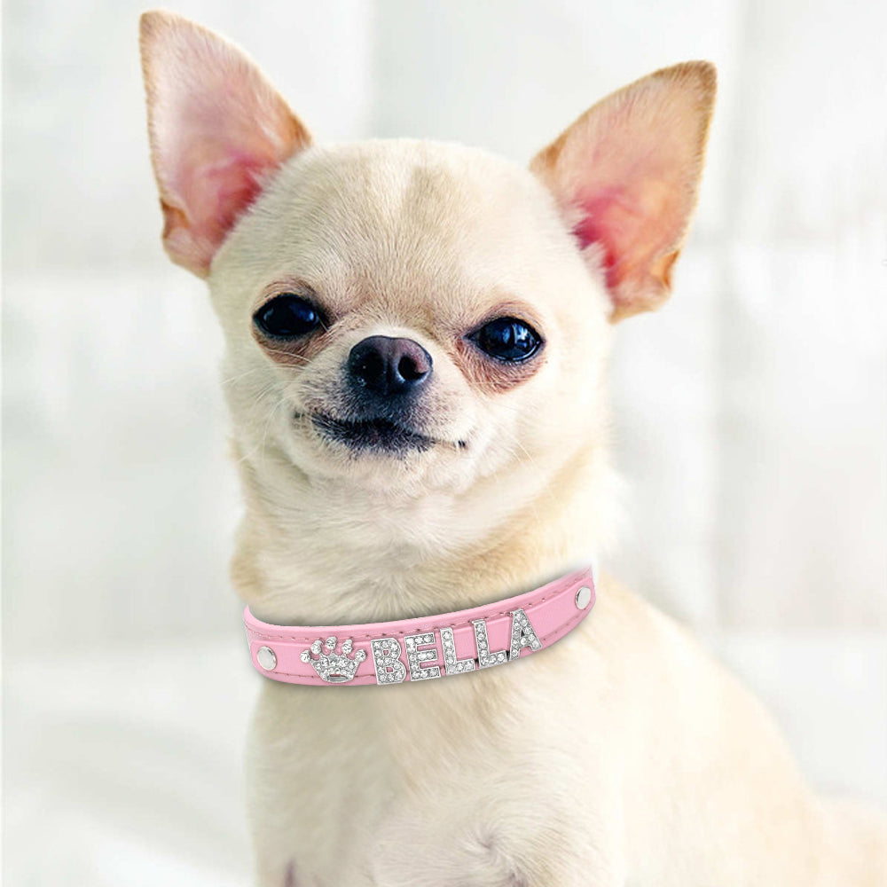 Personalized Cat Rhinestone Puppy Small Dogs Collar