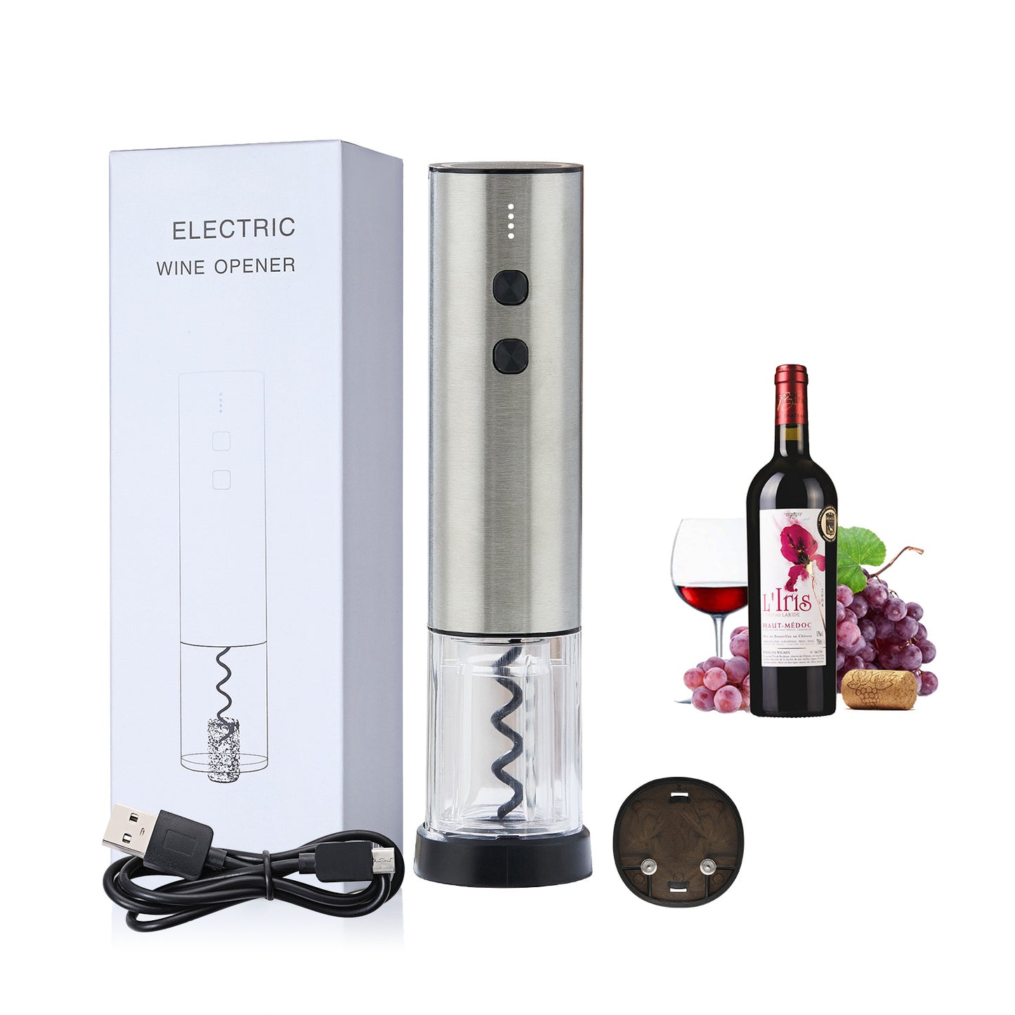Stainless Steel Wine Electric Rechargeable Bottle Opener