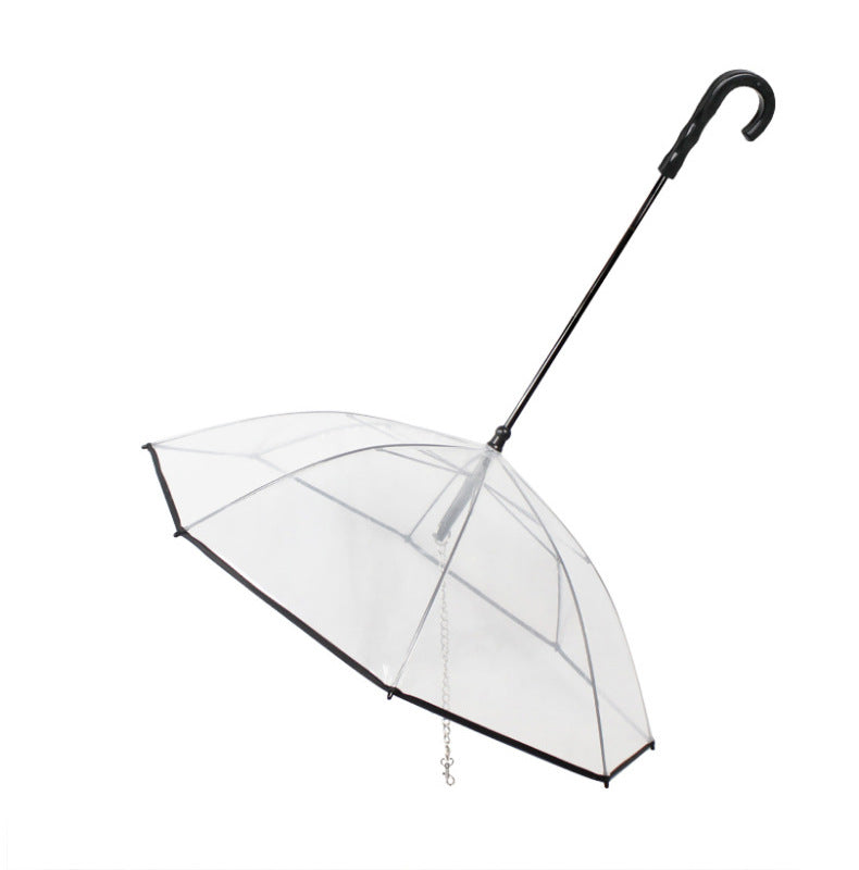 Transparent Pet Umbrella Dog Leash Umbrella