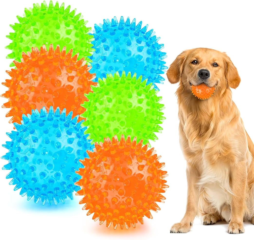 2.5” Squeaky Interactive Dog Balls for Puppy Teething Chew Toys for Small Dogs for Clean Teeth and Training