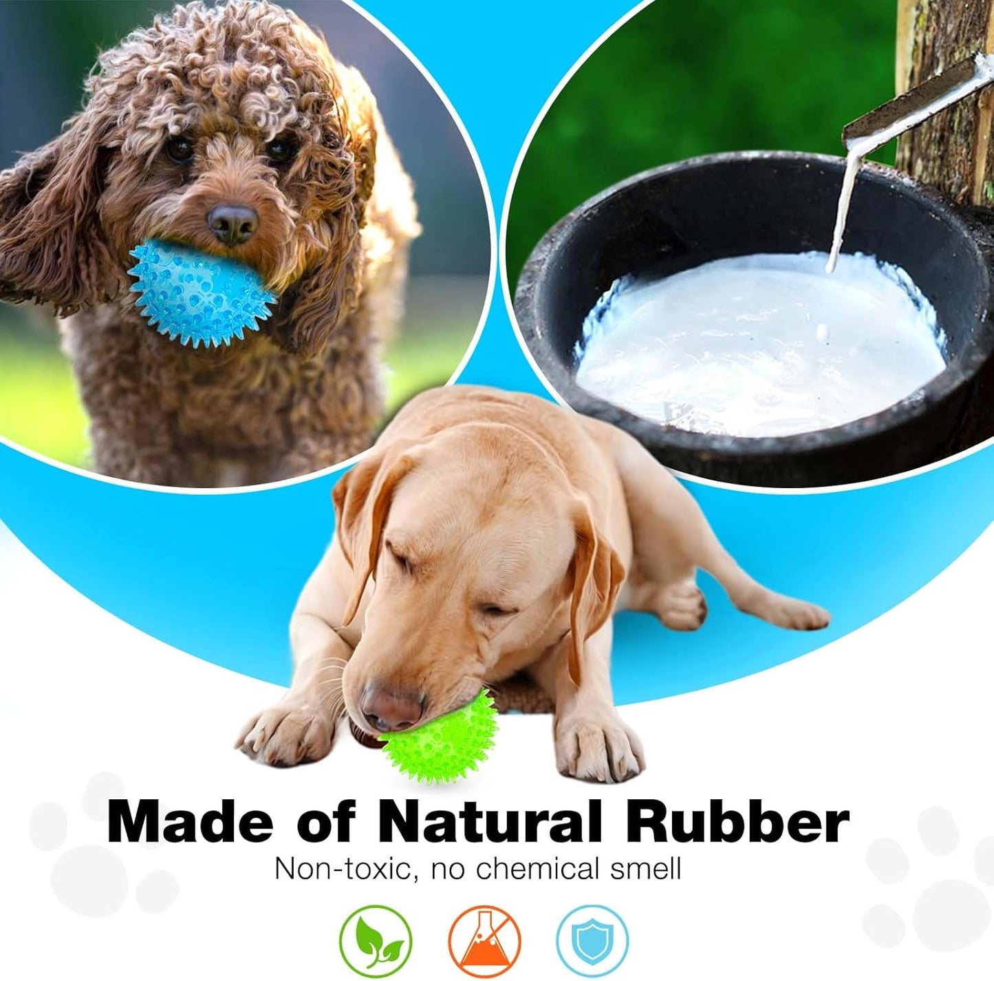 2.5” Squeaky Interactive Dog Balls for Puppy Teething Chew Toys for Small Dogs for Clean Teeth and Training