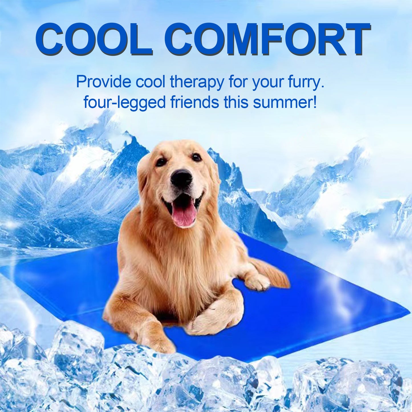 Pet Cooling Mat For Dogs And Cats, Pressure Activated Dog Cooling Pad, No Water Non-Toxic Gel