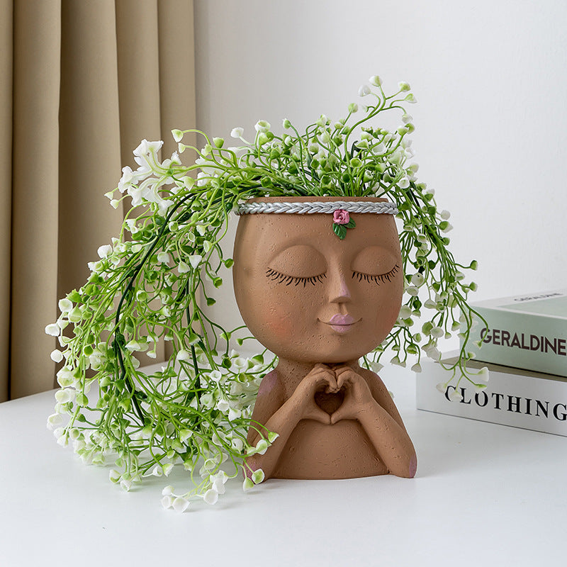 Love Succulent Girl Flower Pot