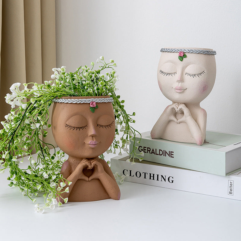 Love Succulent Girl Flower Pot